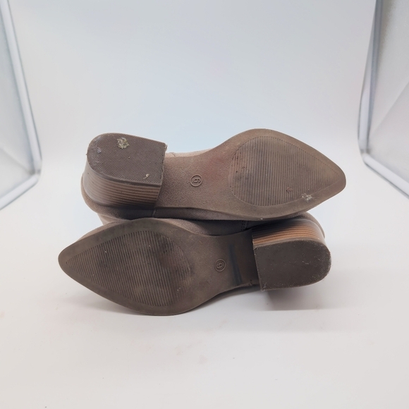 Lulu's Elegant Sz 6 Tan Fabric Suede Boots Booties - Picture 7 of 10